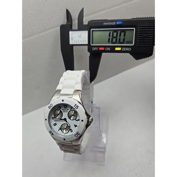 Invicta Couture Angel White Silicone Multifunction Watch 40mm Quartz New Battery - Picture 7 of 11